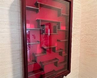 Large Rosewood Wall Display Case