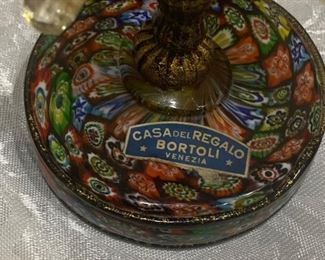 Closeups of the Venetian Art Glass Pieces with original label