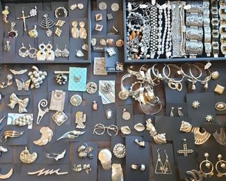 Vintage sterling silver jewelry from Mexico and Peru, 50% off!