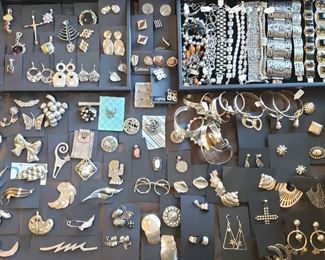 Vintage sterling silver jewelry from Mexico and Peru, 50% off!