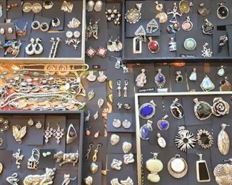 Vintage sterling silver jewelry from Mexico and other countries, 50% off!