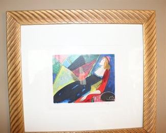 Linda Le Kinff "Good Night" Art Serigraph 1997 