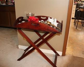 mahogany butler's tray with hinged  drop sides