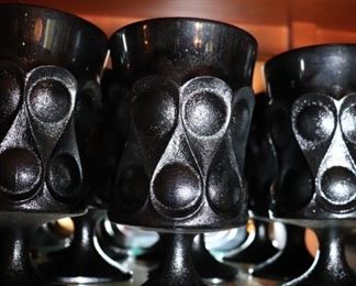 Noritake Spotlight Black Ebony Water Footed Wine Glass & champagne/sherbet