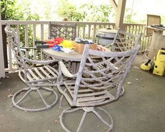 Patio Table with 4 Swivel Chairs 