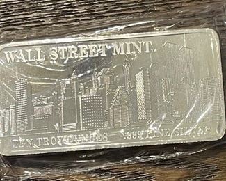 silver bar World Trade Center ten troy ounces