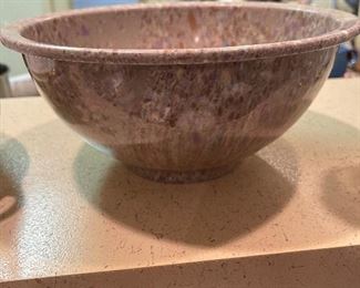 Texas ware bowl with lilac speckles