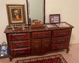 triple dresser with mirror