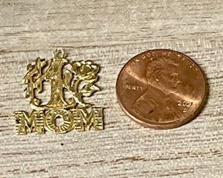 14k gold #1 Mom pendant