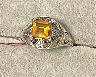Citrine sterling ring size 8