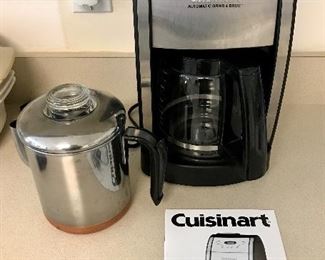 Revere Ware Percolator and Cuisinart Coffee Pot  