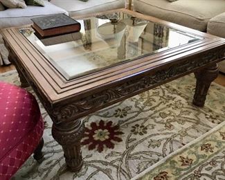Coffee Table with Glass Inlay 