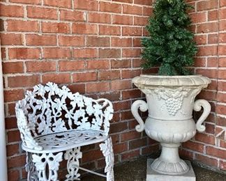 Garden Seat, Set of 2 and Planter 