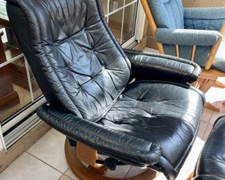 Ekornes Stressless Mid Century Chair and Ottoman