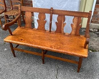 Antique wood bench.