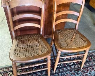 Cane bottom chairs.