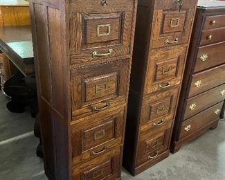 Oak file cabinets.