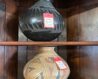 Native American style pottery.