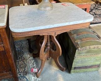 Victorian marble-top table.