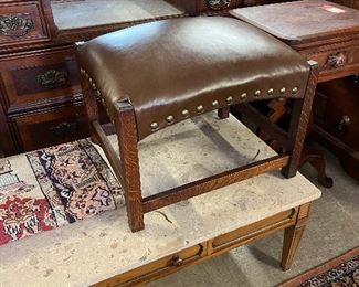 Gustav Stickley style custom footstool.
