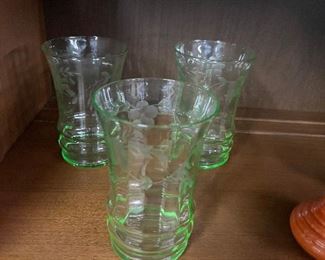 Uranium glasses.