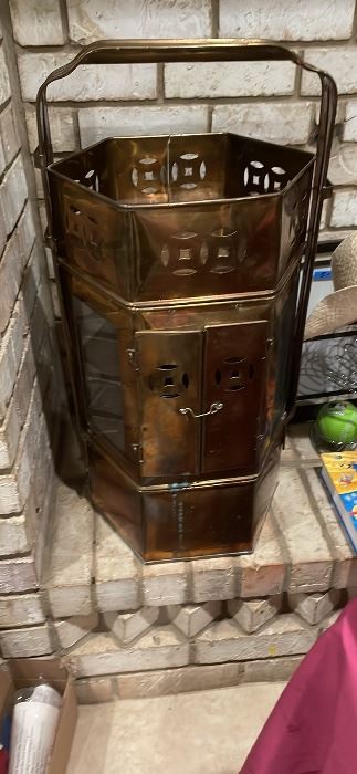 Vintage brass & glass tea cart in my house 45 years$300