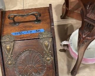 Victorian coal bin with metal liner $150