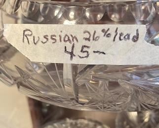 huge Russian lead glass bowl $45