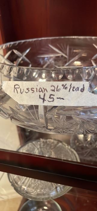 huge Russian lead glass bowl $45