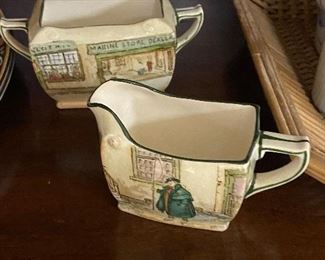 Vintage Royal Doulton Dickens' ware, Tony Weller creamer and  sugar bowl