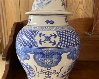 Blue & White Ginger or Apothecary Jar; approx. 12"x19"