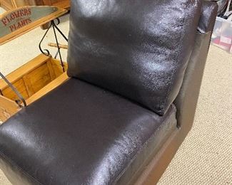 BUY IT NOW! $200 Leather Slipper Chair (part of a sectional sofa)