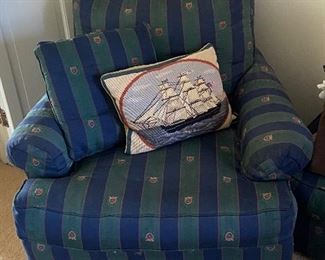 BUY IT NOW! $100 Ralph Lauren fabric on down-filled armchair