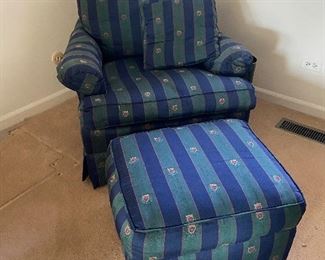 BUY IT NOW! $100 Ralph Lauren fabric on down-filled armchair, (ottoman priced separately at $40)