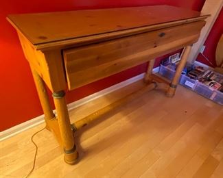 BUY IT NOW! $200 One-drawer high console table with knots, by Richard Honquest; measures  54"w x 18"d x 34"h