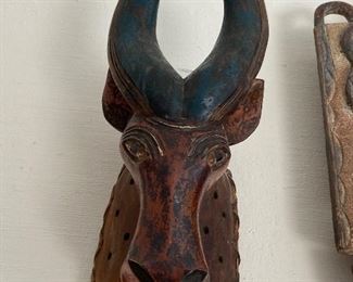 African Buffalo Mask with Horns