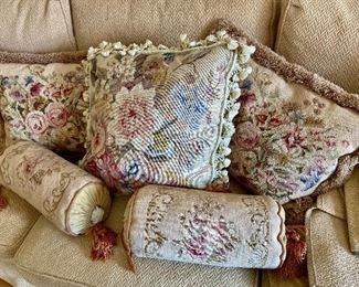 Assorted decorative pillows