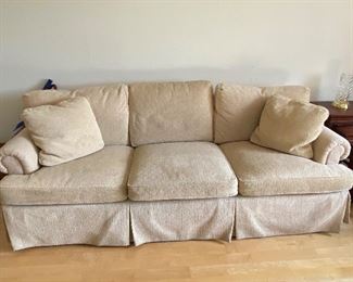 BUY IT NOW! $300 Butter cream color sofa by Baker Furniture; 85"w x 35"d x 30.5" h