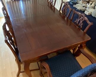 BUY IT NOW! $1900 Dining Table and 8 chairs,  by Richard Honquest; 42"w x 6'l x 30"h