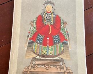 Japanese (daughter) hand-colored art on paper; 17.25h x 12w