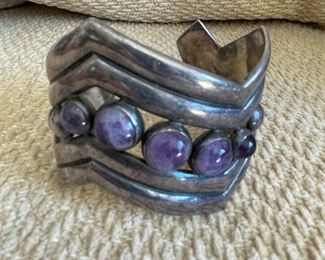 BUY IT NOW! $2200. 1940's, Vintage William Spratling, Mexico, Sterling Silver & Amethyst Cuff