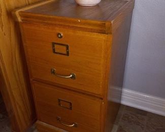 2 Drawer Wood File Cabinet