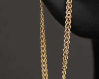 14k Gold Rope Chain 7" Bracelet - 4.32g
