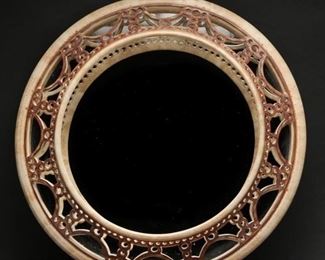 Handmade Round Pottery Wall Mirror By Artist Ivey
