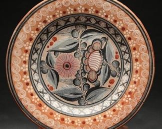 Hand Painted Mexican Clay Decorative Wall Plate
