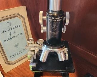 Bausch and Lome Microscope w/accessories. 