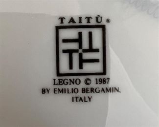 Italian Taitu Legno Faux Bois Plates/Chargers..