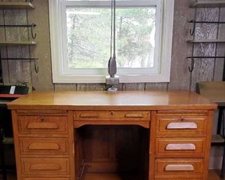 Awesome Antique Oak Desk