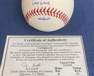 Cal Ripken Jr. Autographed Baseball