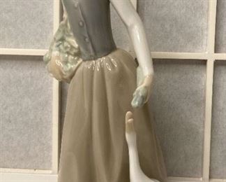 Lladro NAO Statue Girl Feeding Duck